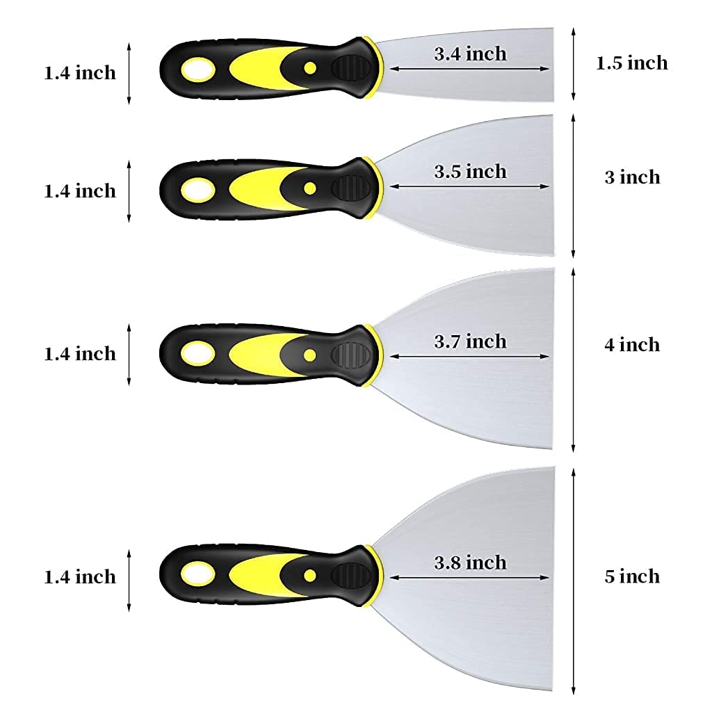 226 - 2 TO 5 INCH STAINLESS STEEL PUTTY SCRAPER SET