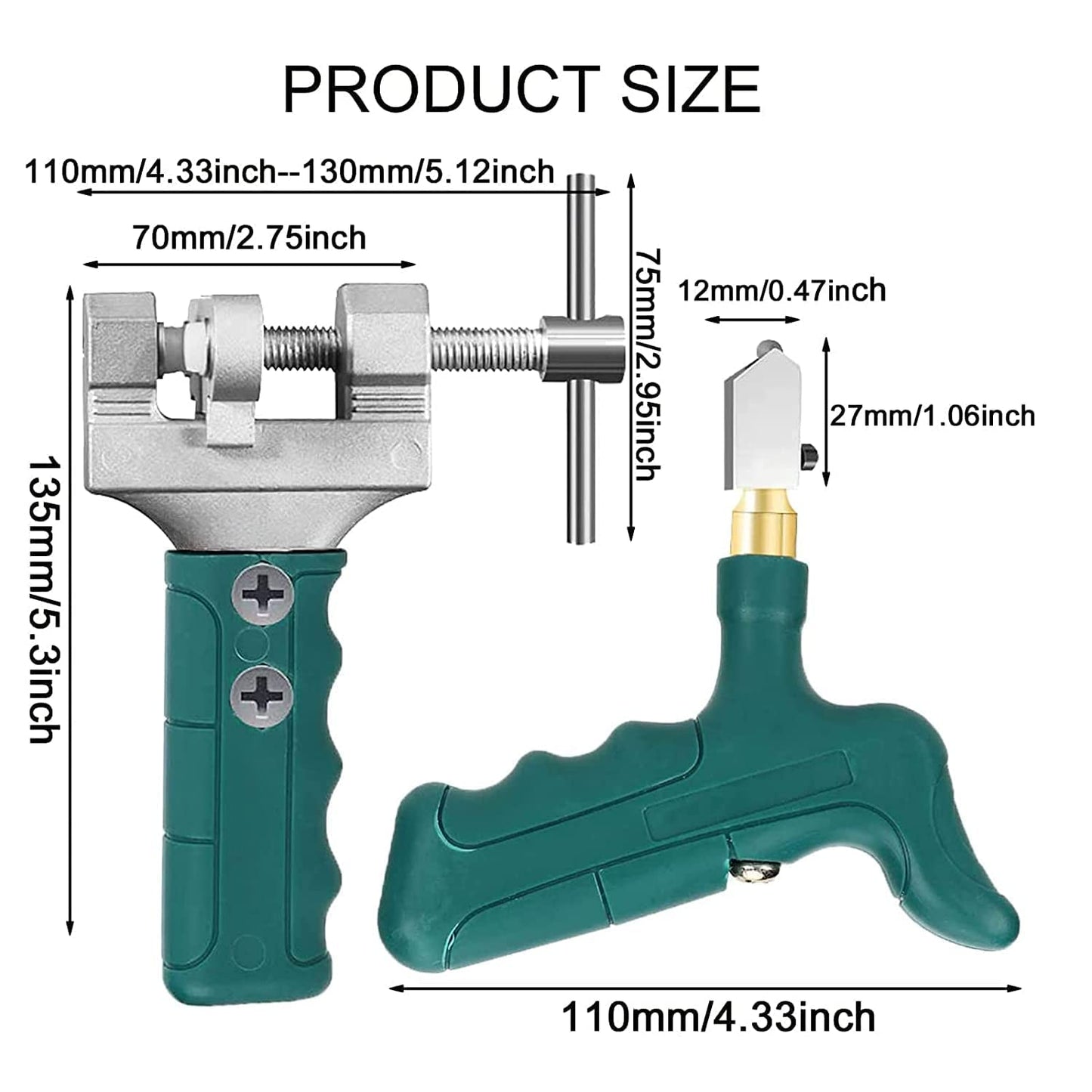 205 - 2 IN 1 MANUAL GLASS & TILE CUTTER SET