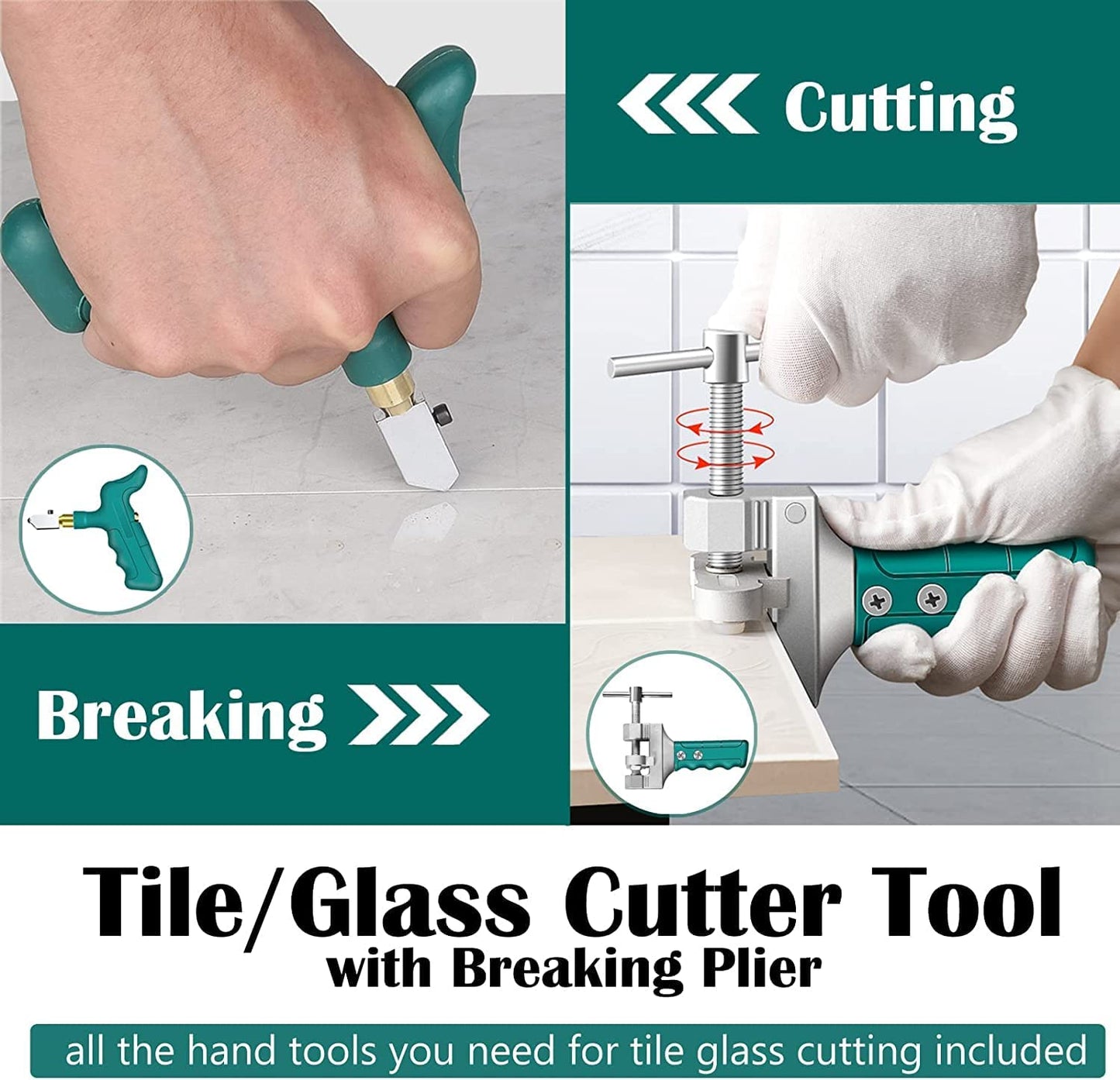 205 - 2 IN 1 MANUAL GLASS & TILE CUTTER SET