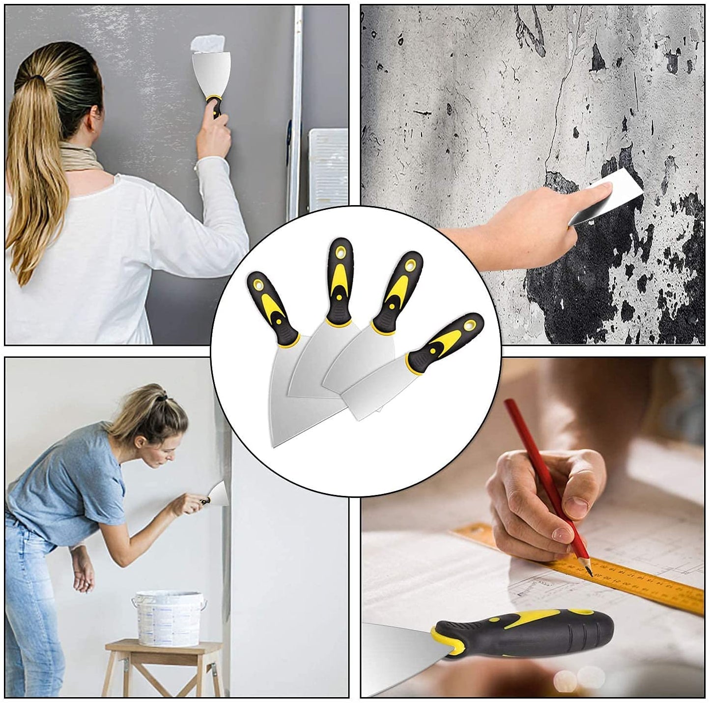 226 - 2 TO 5 INCH STAINLESS STEEL PUTTY SCRAPER SET